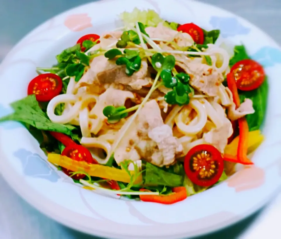 ほんじつのまかない･冷しゃぶサラダうどん|のも💛さん