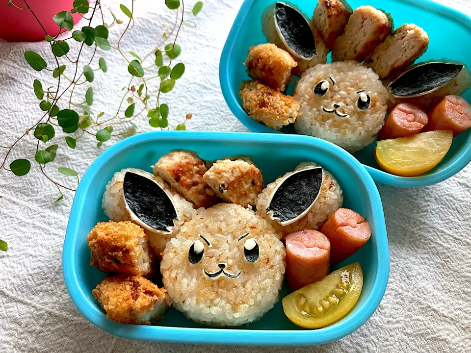 ＊イーブイ焼きおにぎり＊ポケモン弁当＊ちびたんとべびたんの幼稚園お弁当＊|＊抹茶＊さん