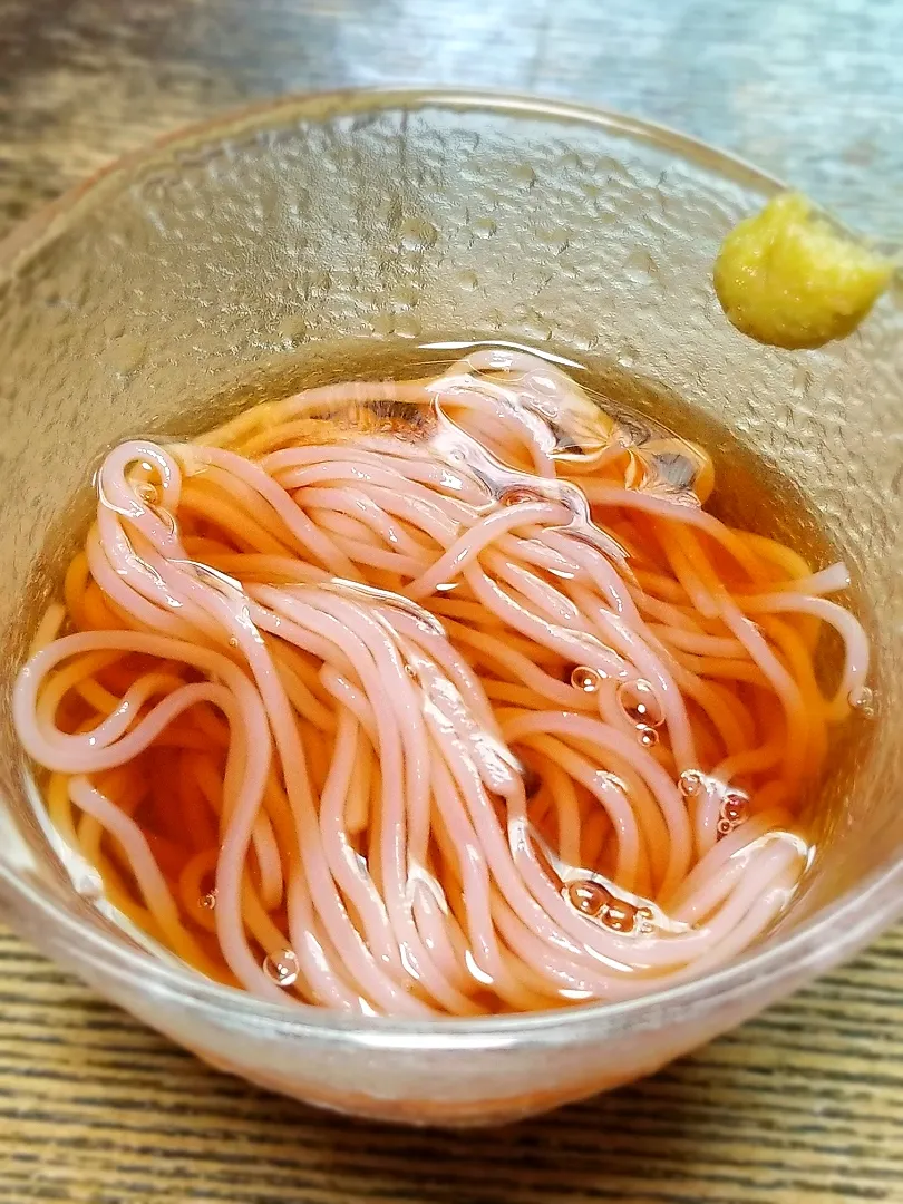 Snapdishの料理写真:パパ茹で👨梅そうめん|ぱんだのままんさん