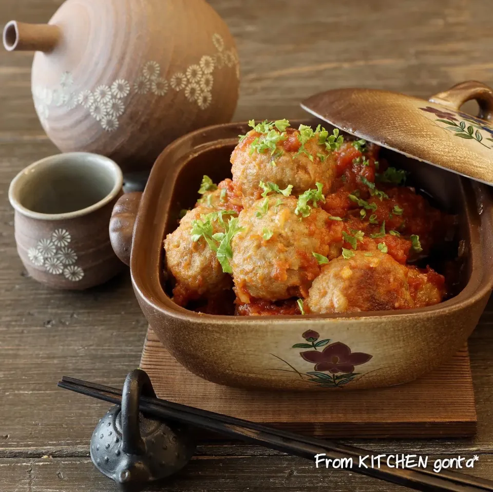 Snapdishの料理写真:ポルペッティーノ🍅と和食器|gonta*さん