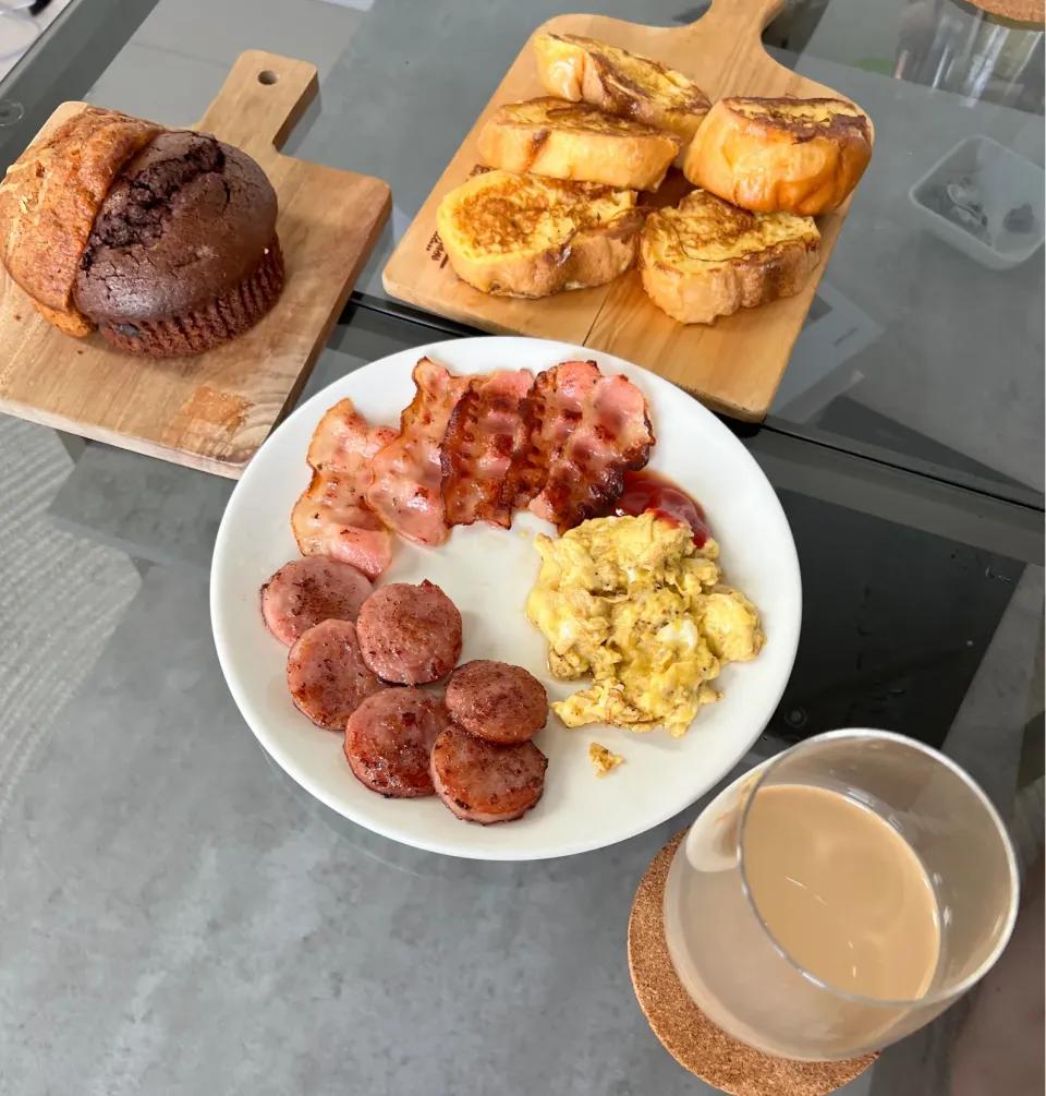 Snapdishの料理写真:朝食🍽フレンチトーストなど|しずくさん