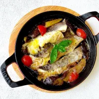 タラのアヒージョ風🧄🍅