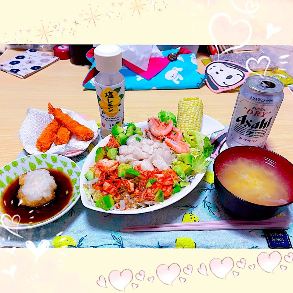 Snapdishの料理写真:７／１７ ｓｕｎ 晩ごはん🍴＊○°|rinaronarさん