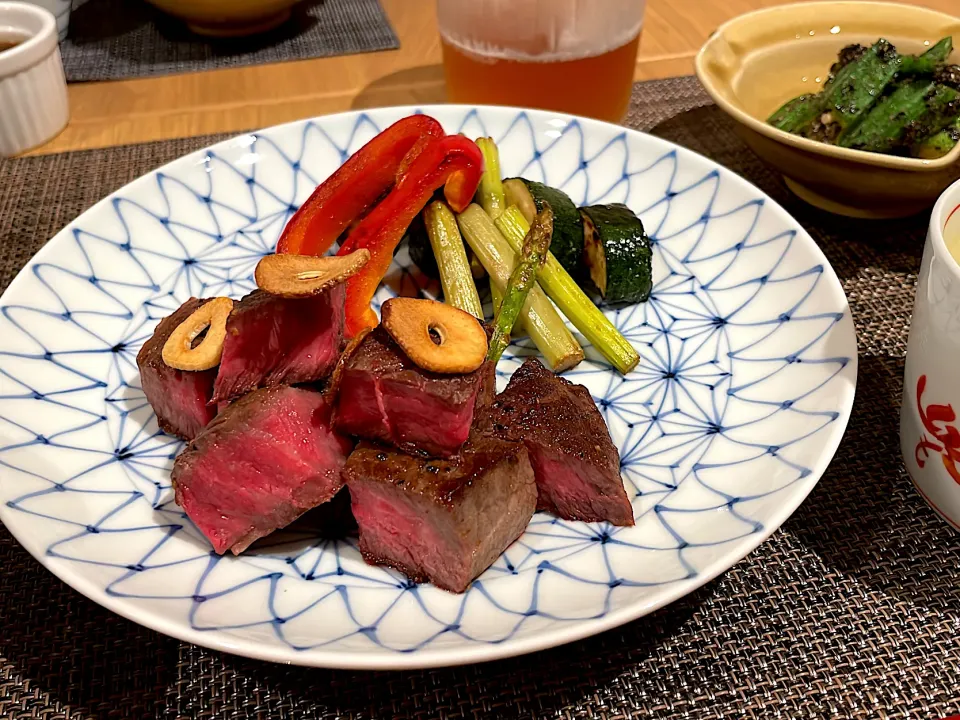 一口ステーキ 夏野菜添え🥩|Saori.Sさん