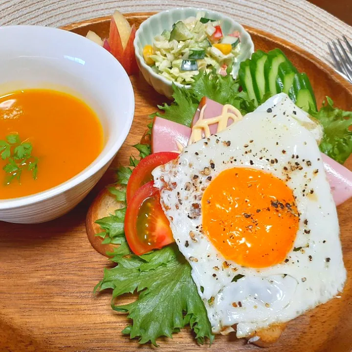 糖質控えめ🍞でオープンサンドモーニング🌄|びせんさん