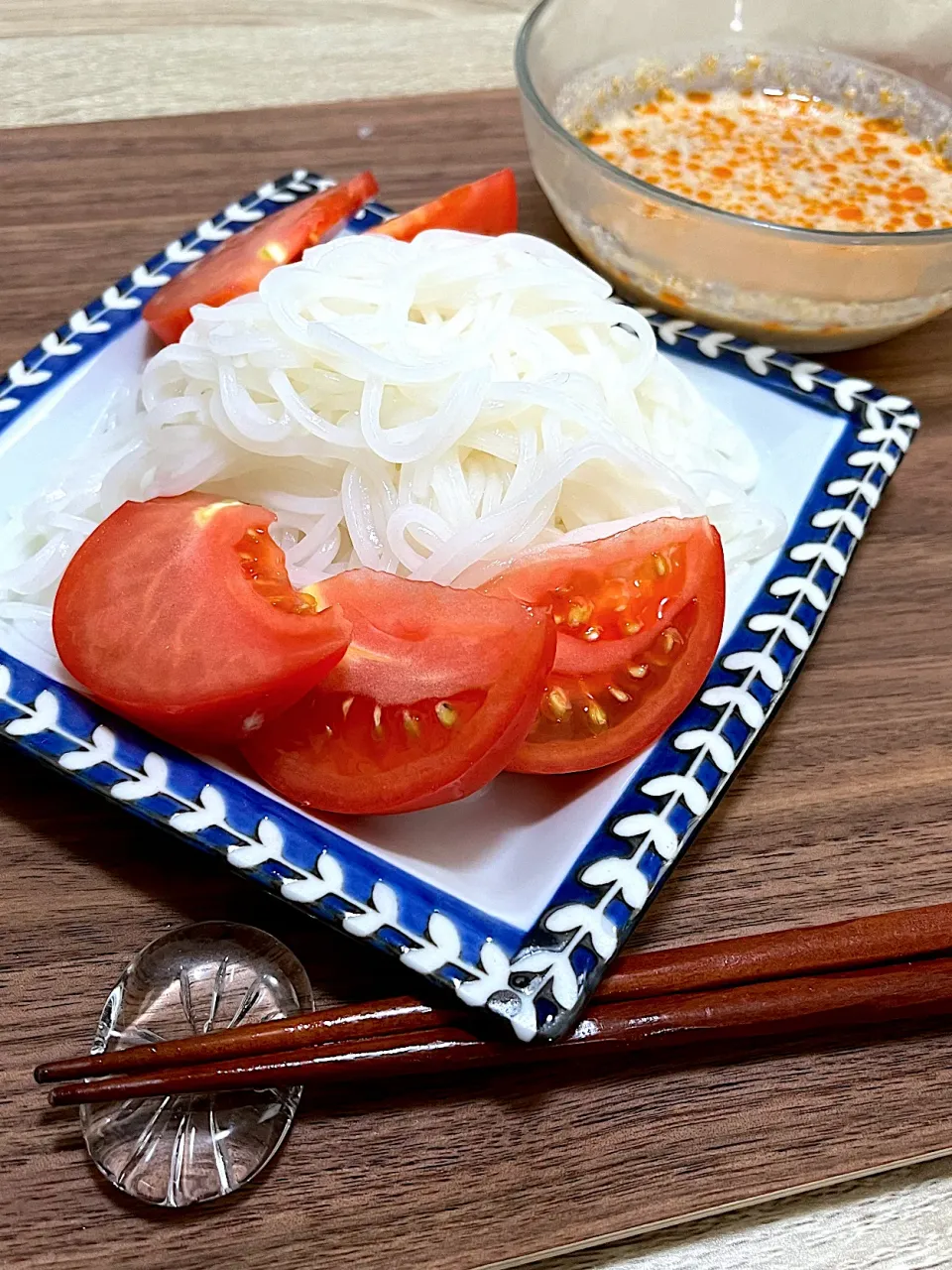 ピリ辛豆乳胡麻ダレつけ麺のお昼ごはん|ゆかｕさん