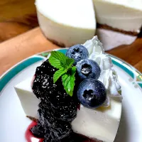 自家製ブルーベリー🫐のレアチーズケーキ