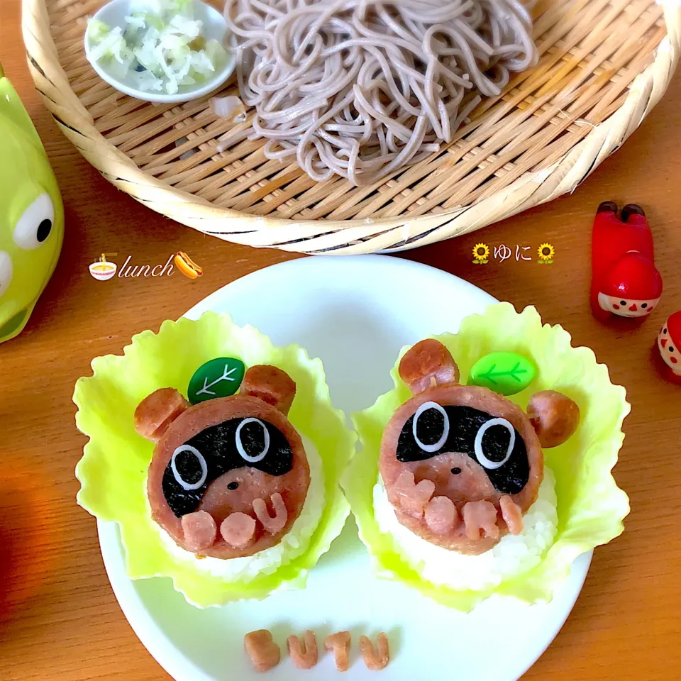 ざる蕎麦とスパムおにぎりlunch|🌸yuni🌸さん