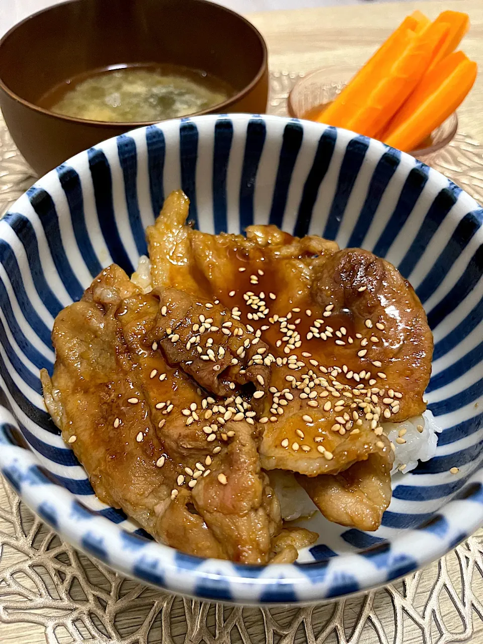 豚丼定食の夜ごはん|ゆかｕさん