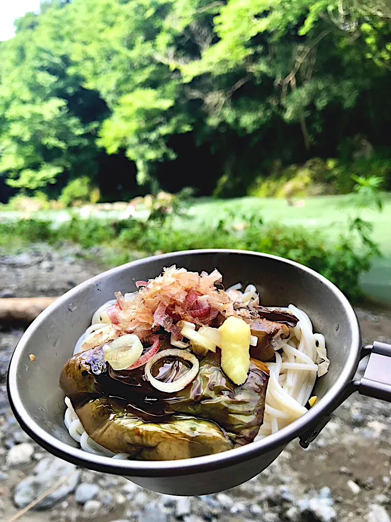 なすの揚げ焼きのせそうめん|deekay71さん