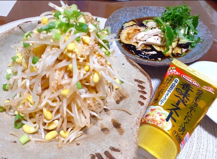 香味ペーストでもやしナムル🍃

おかちさんの料理
　茄子とチキンのゴマポン酢|びせんさん