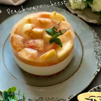 桃のレアチーズケーキ🍑　〜桃果汁ブレンドの甘酒使用〜