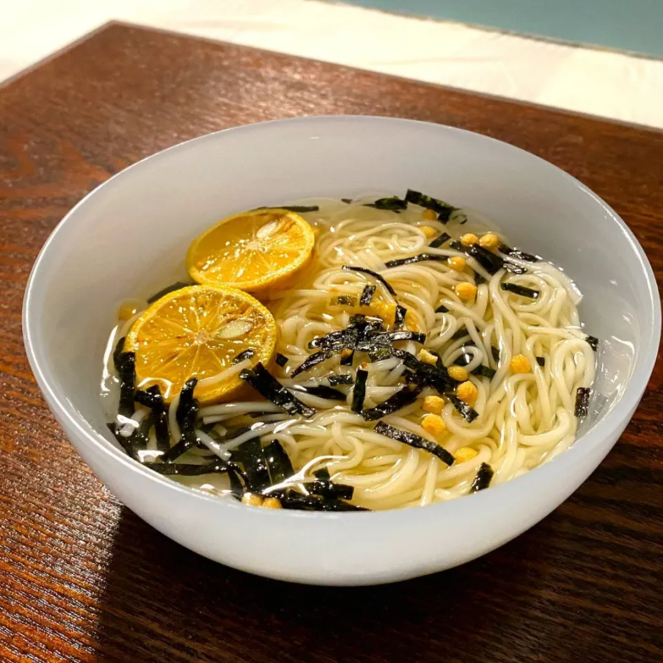 冷やしすだちそうめん茶漬け|ぶりてりあさん