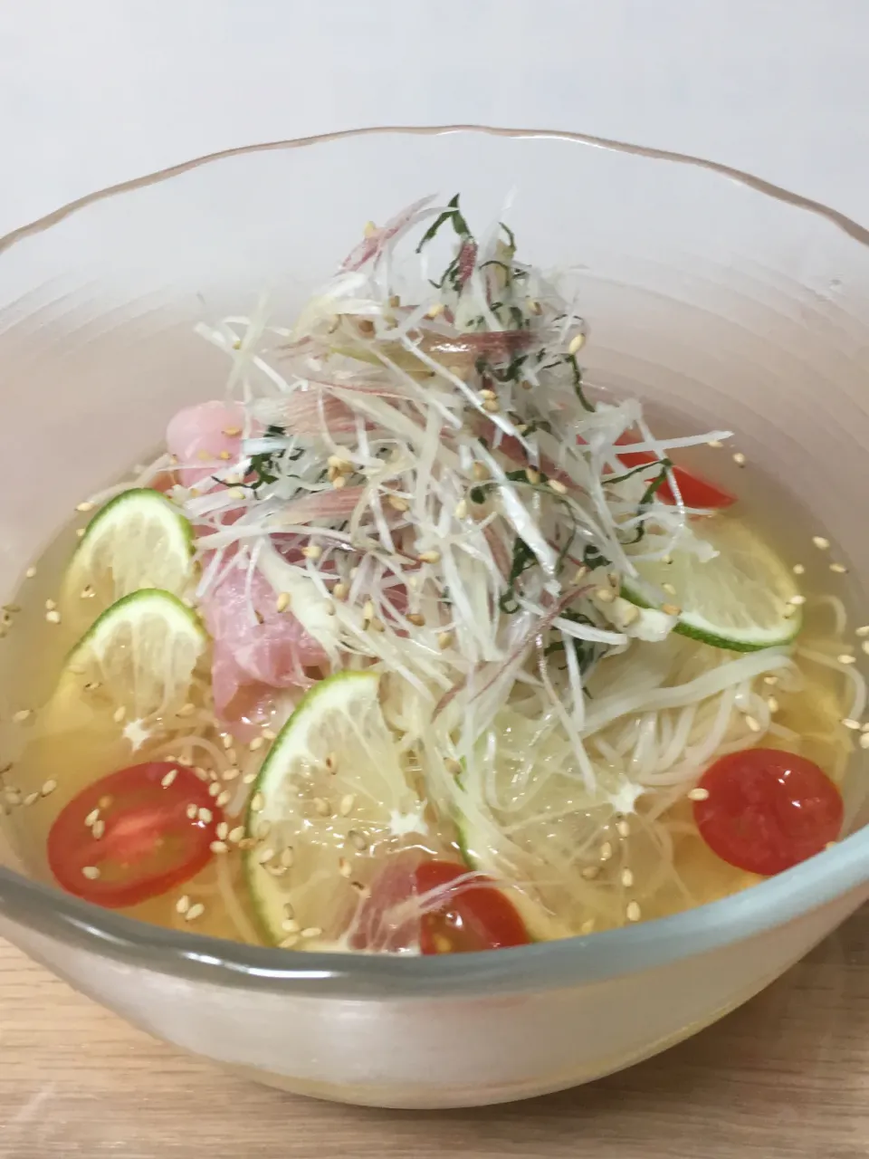 香味野菜とライム香る冷やしそうめん|もーやんさん