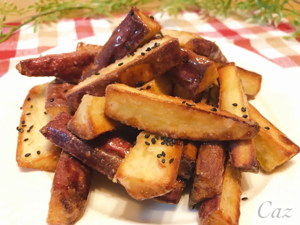 くららさんの料理 フライパンひとつで大学芋❤を作りました🍠|きゃずさん