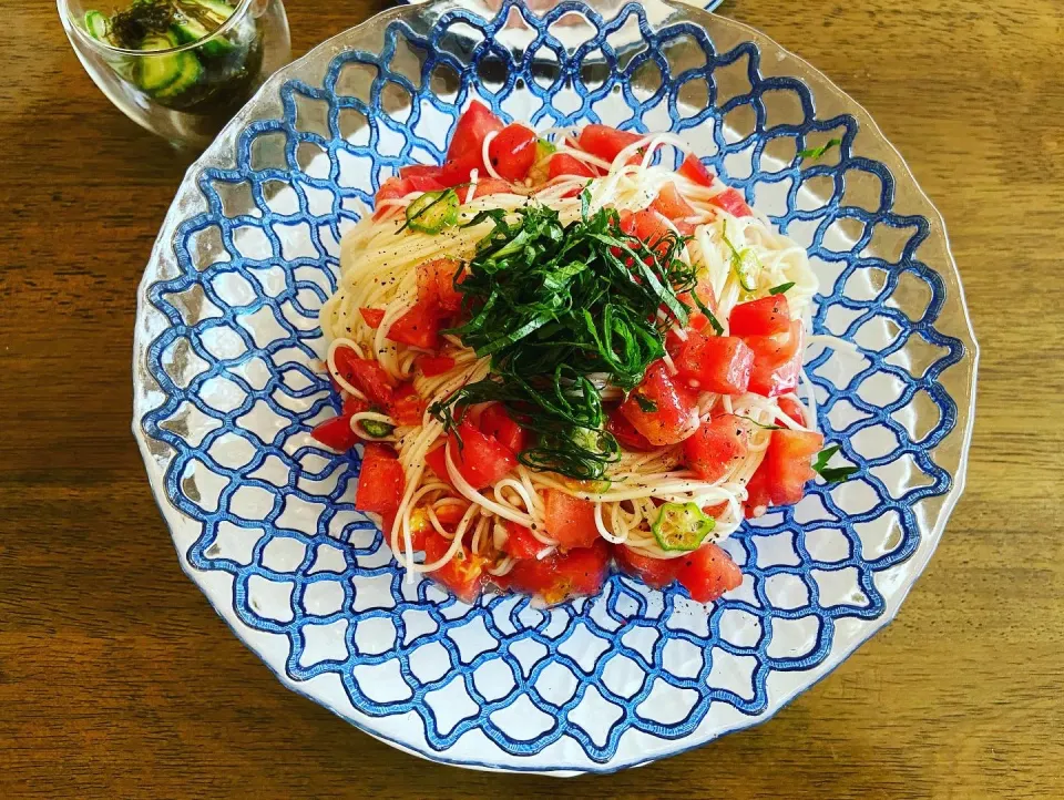 冷製パスタ風トマト素麺🍅|Ayaさん