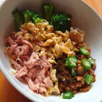 Snapdishの料理写真:レンチンたまごオートミール丼|Sayacoさん