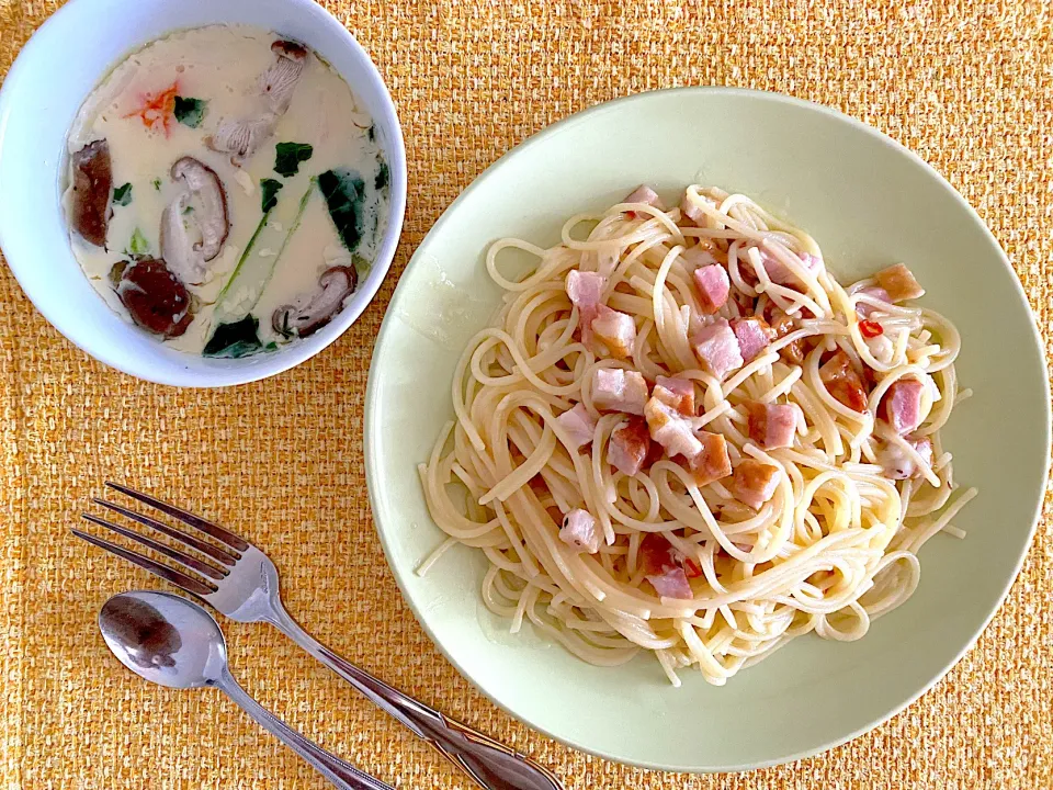 ホットクックでペペロンチーノ🍝、茶碗蒸し🥚|1614さん