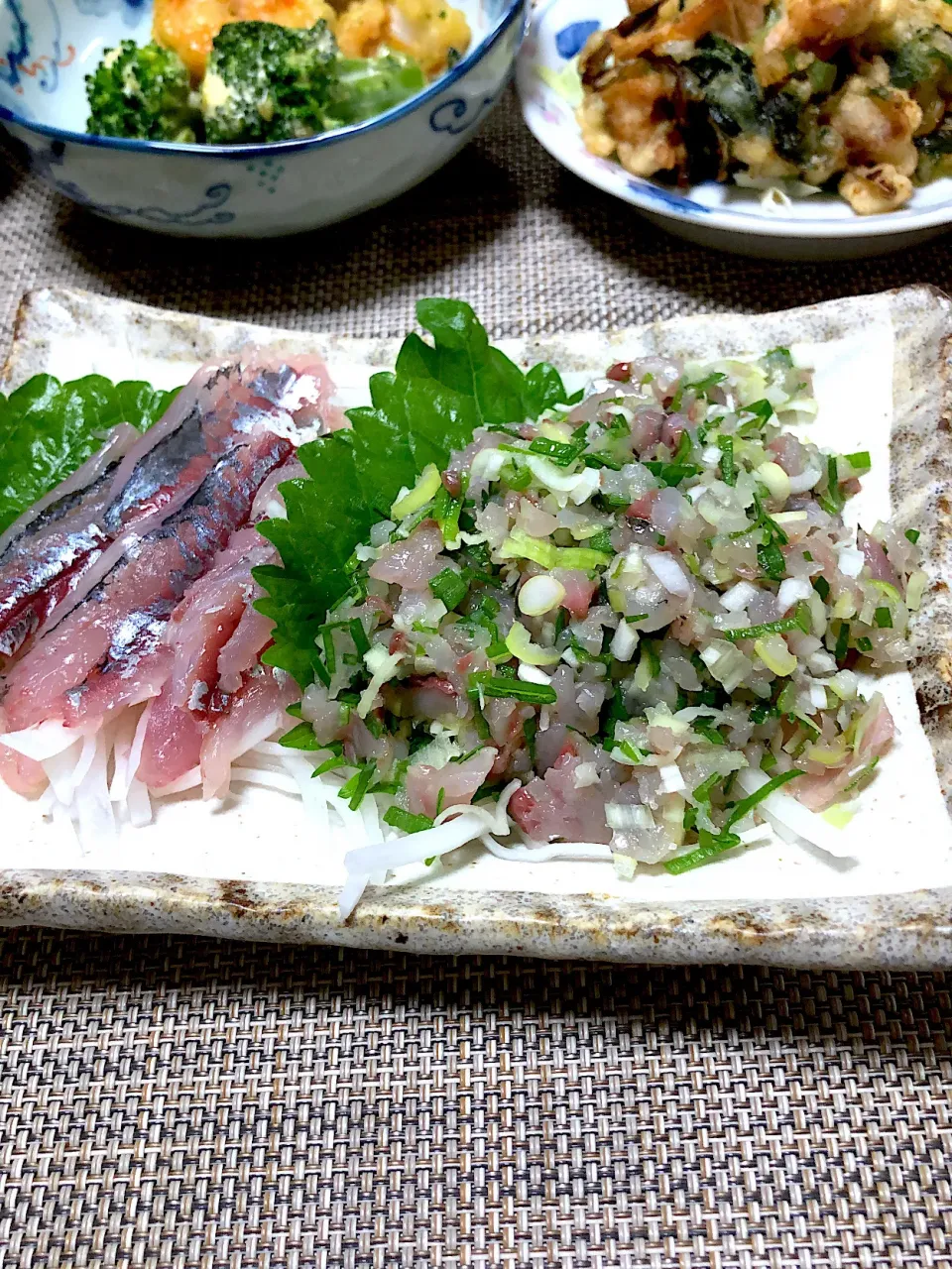 アジの刺身と鯵のタタキ|ヒロミ🏝🏝🏝🌺🏄🌊🐬🏄‍♀️🏄‍♂️🍹🐠👙🌺さん