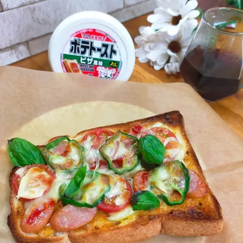 「ポテトースト ピザ風味」を使ってみたSnapdishの料理・レシピ写真:本日の朝食✨ピザトースト🍕