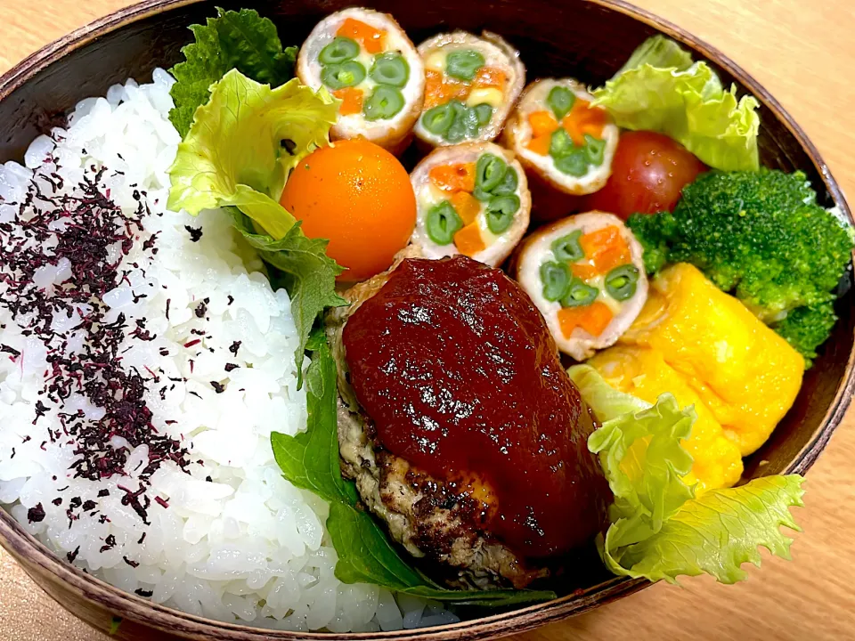 ハンバーグ＆野菜肉巻き弁当|ちかちかさん