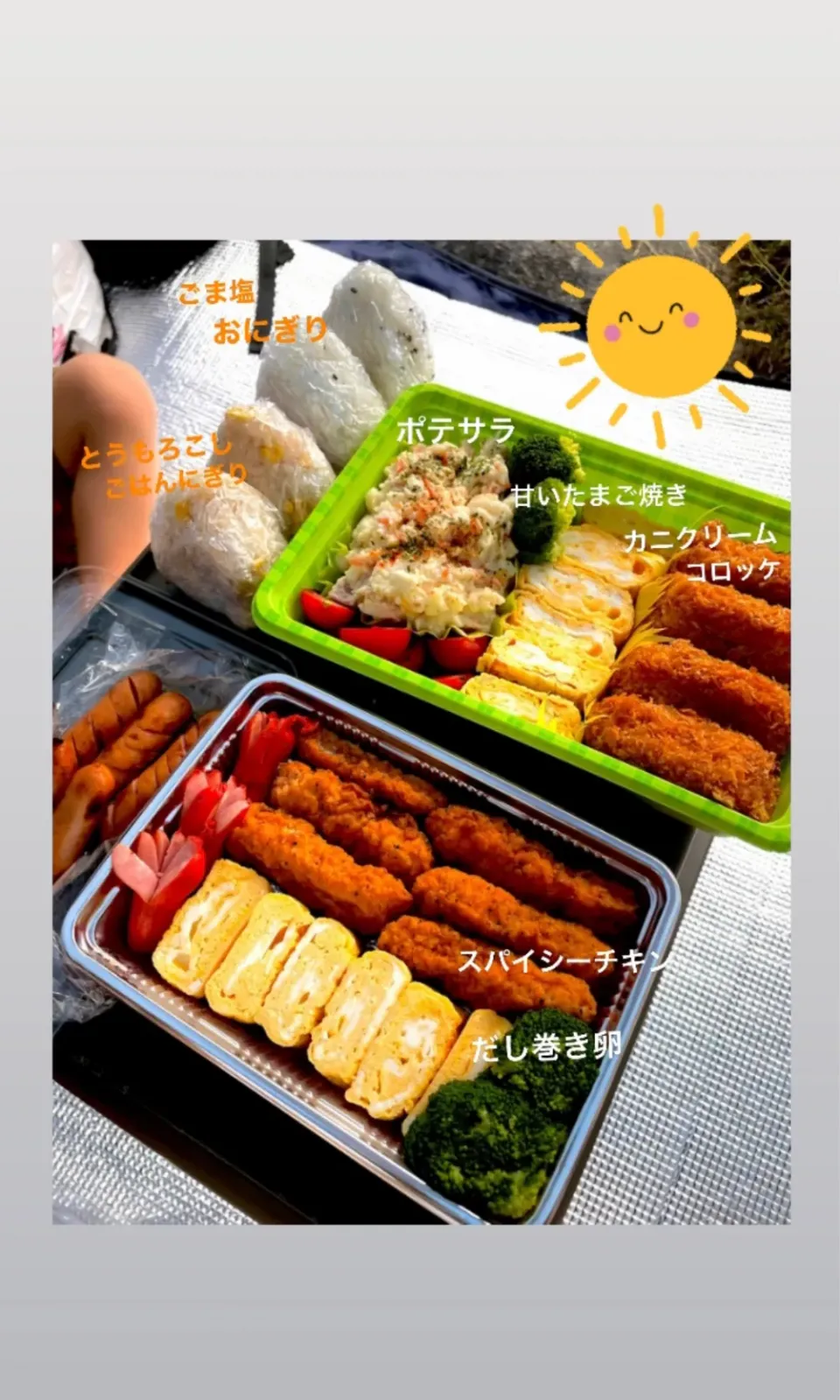 Snapdishの料理写真:川遊び弁当🏞|＊.｡.＊ yükinaﾟ＊.｡.＊さん