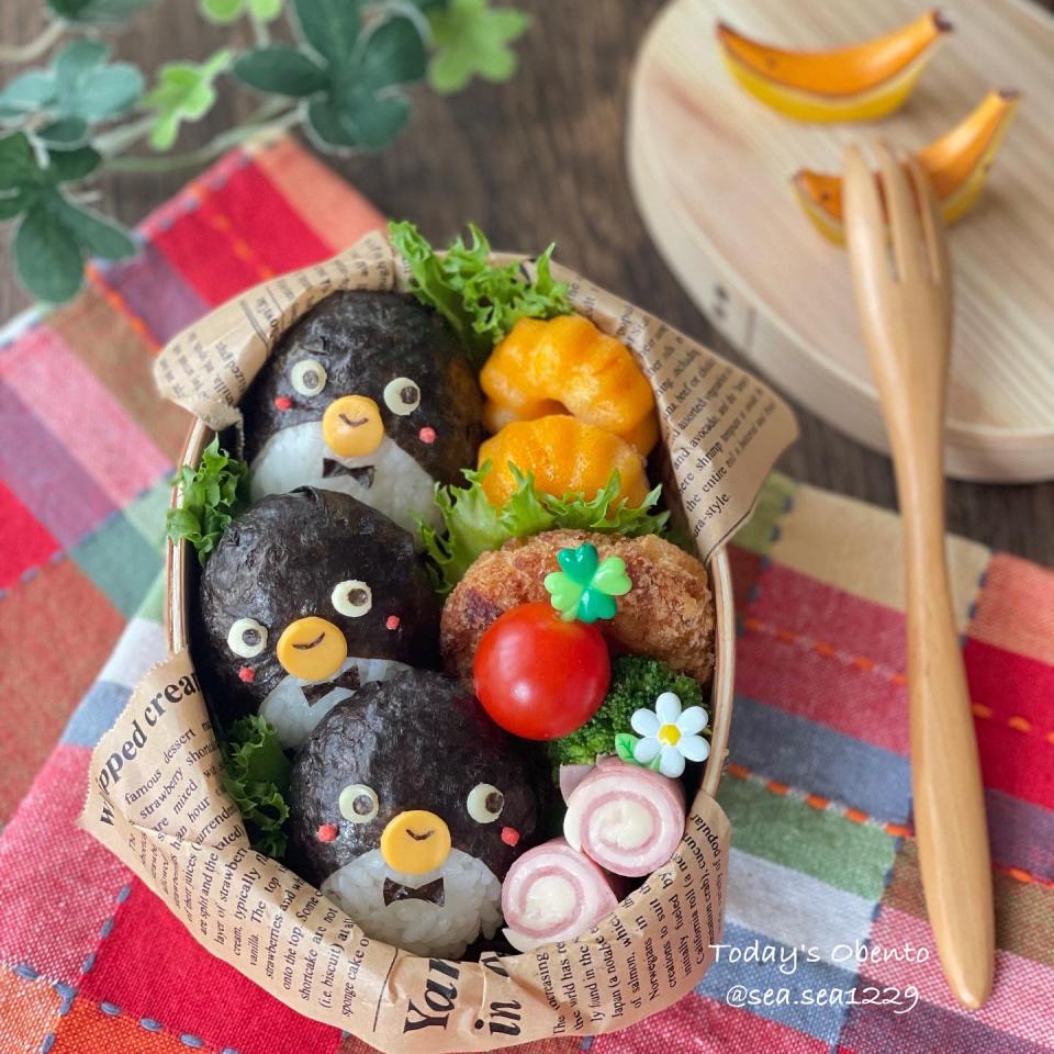 ペンギントリオのお弁当🐧🐧🐧