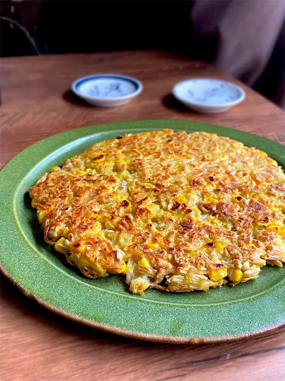 Snapdishの料理写真:低糖質𓀠ほぼえのきとコーンのチヂミ🍄エダマメカオル|くろねこじったん‍さん