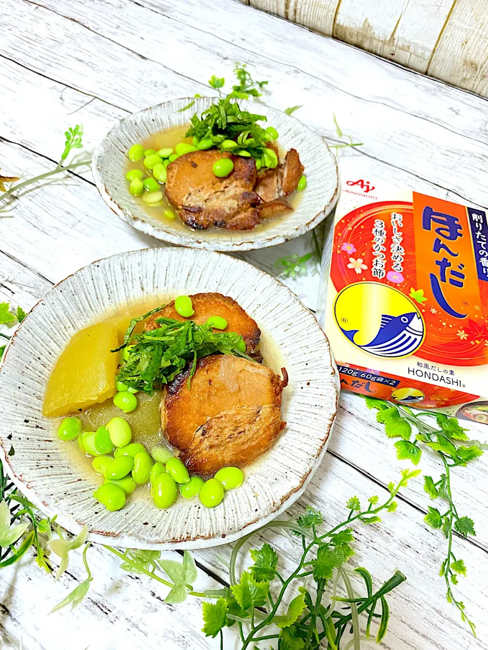 涼しい🎐🍃ゆうがおと豚の角煮|ぽっちさん