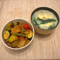 Snapdishの料理写真:【勝ち飯】夏野菜と厚揚げのスタミナ丼|fucucoさん