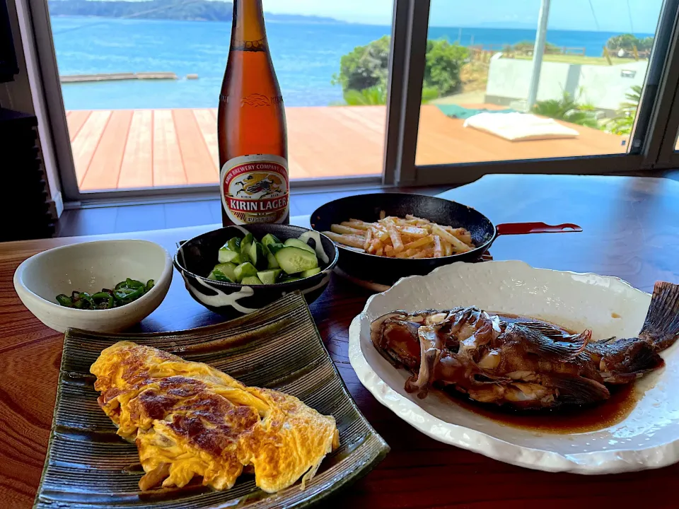 Snapdishの料理写真:2022.7.24 カサゴの煮つけ🍻🍻🍻|ゆみずさん