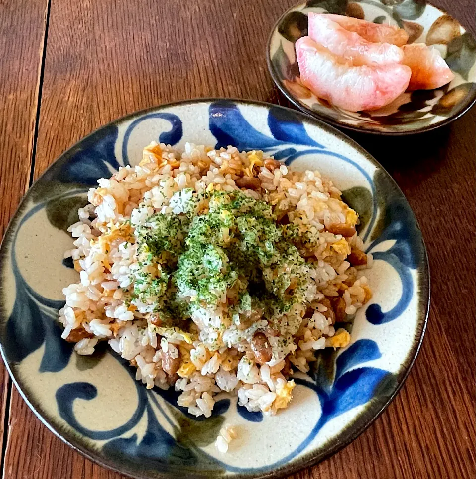 ブランチ♯納豆炒飯♯山本ゆりさんレシピ|小松菜さん