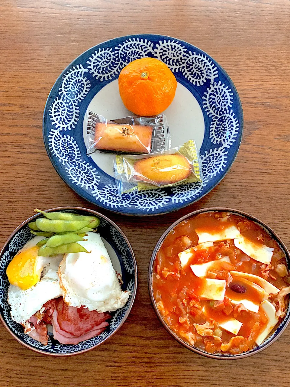 ハムエッグ🍳玉葱🧅豆🫘のトマトスープ🍅今日のお弁当🧁20220725|rococoさん