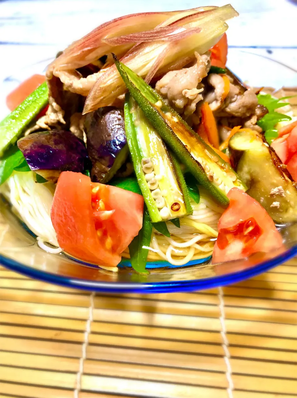 豚肉とたっぷり夏野菜のぶっかけ素麺|ゆっきー♪さん