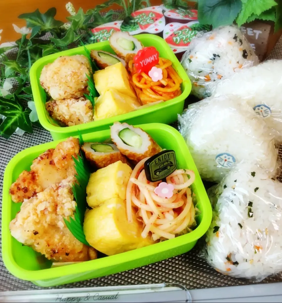 唐揚げ＆おにぎり弁当|ポコさん