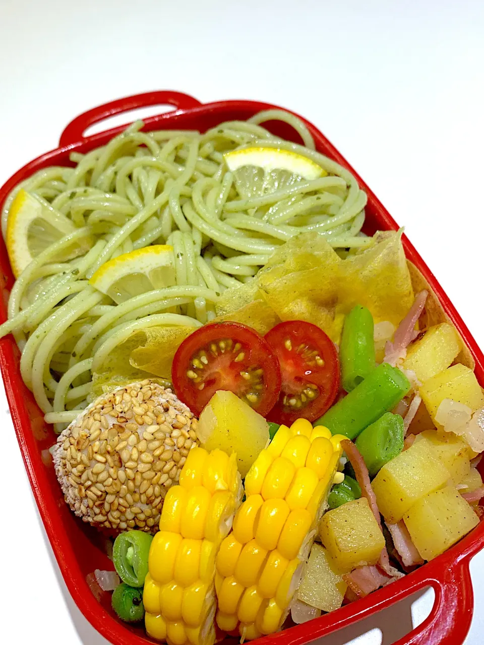 冷製バジルパスタ弁当🍱|mirrorさん