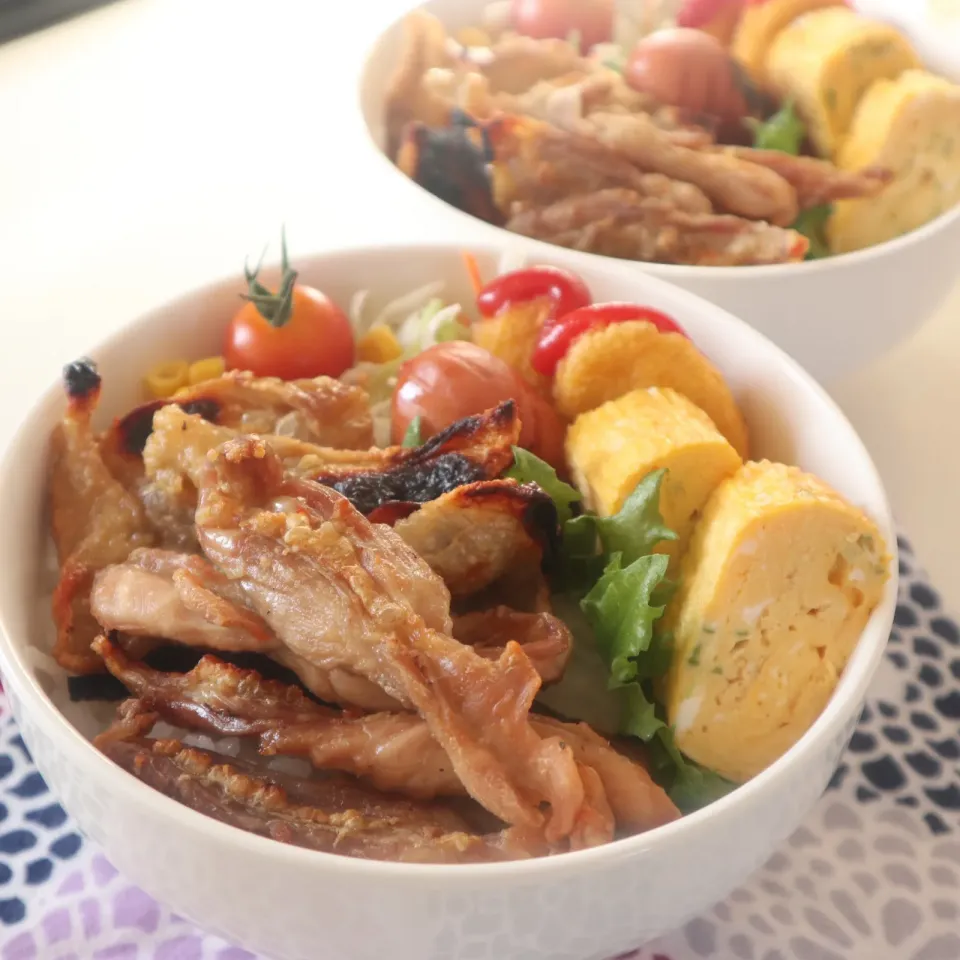 高校生男子置きランチ🍱セセリと皮のカリカリ焼き|なかじー。さん