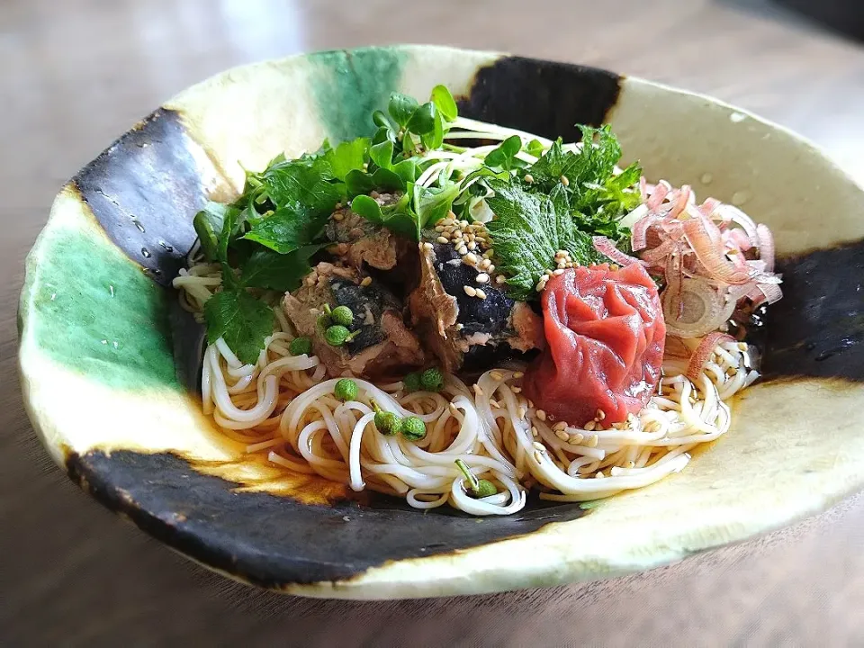 梅と鯖の冷やがけそうめん|古尾谷りかこさん