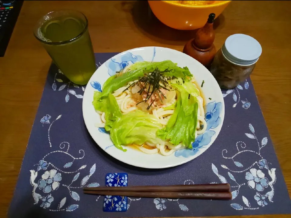 おろしサラダうどん(大)など(昼飯)|enarinさん