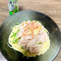 Snapdishの料理写真:冷しゃぶパスタのわさび風味|A-kioさん