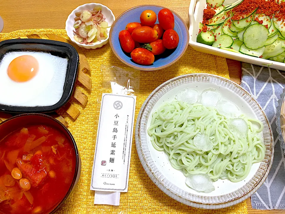 小豆島のオリーブそうめん🫒を塩でいただきます|1614さん