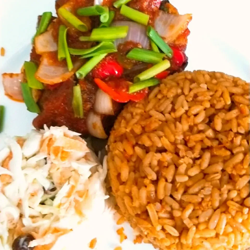 Rice, Meat Mix & Slaw, African style|thewriterchefさん