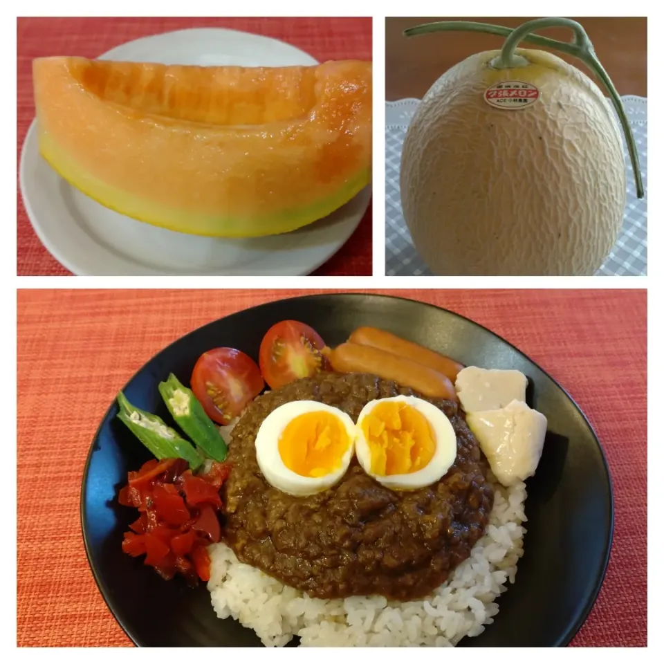 Snapdishの料理写真:☆キーマカレー
☆メロン🍈|chikakoさん