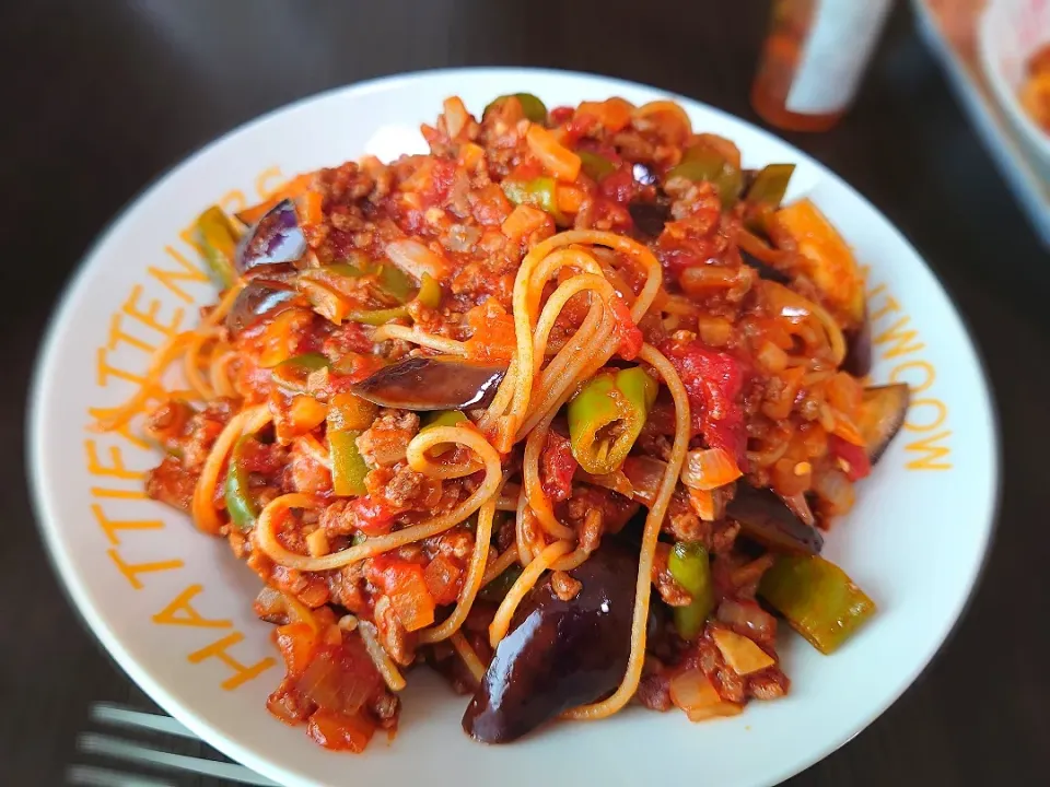 Snapdishの料理写真:夏野菜のトマトソースパスタ|SORIパパさん