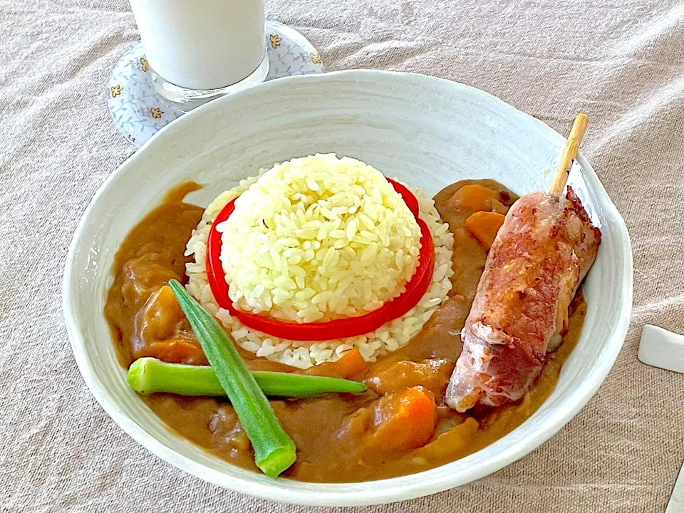 Snapdishの料理写真:子どもと作る「ルフィの骨つき肉　仲間の印カレー」|n_nさん