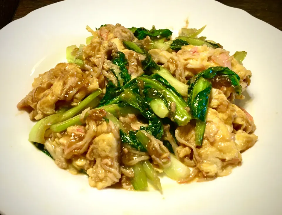 青梗菜と卵のｵｲｽﾀｰｿｰｽ炒め|mottoさん