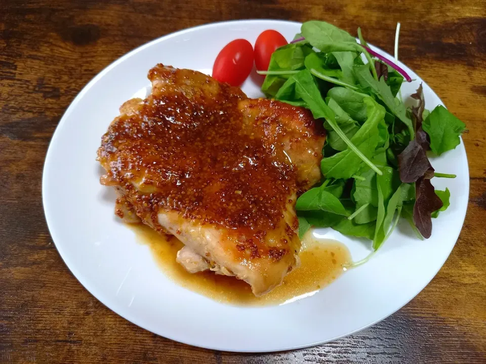 チキンステーキ ハニーマスタードソース|ちりさん