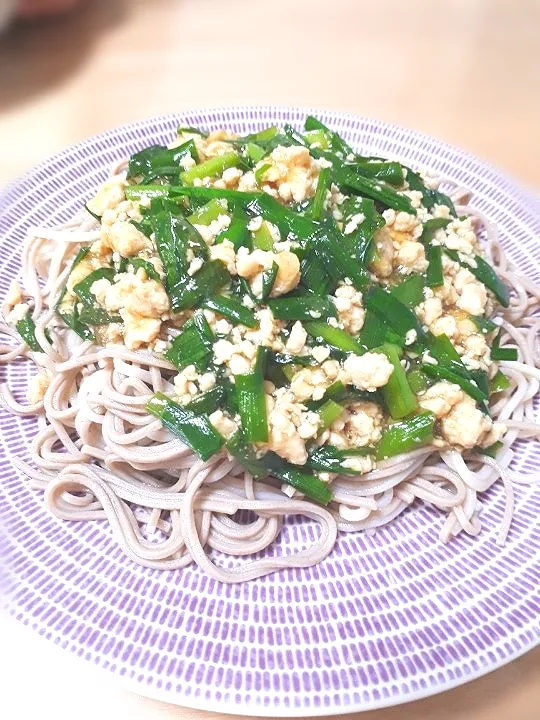 鶏そぼろ餡掛け蕎麦|A&Cさん