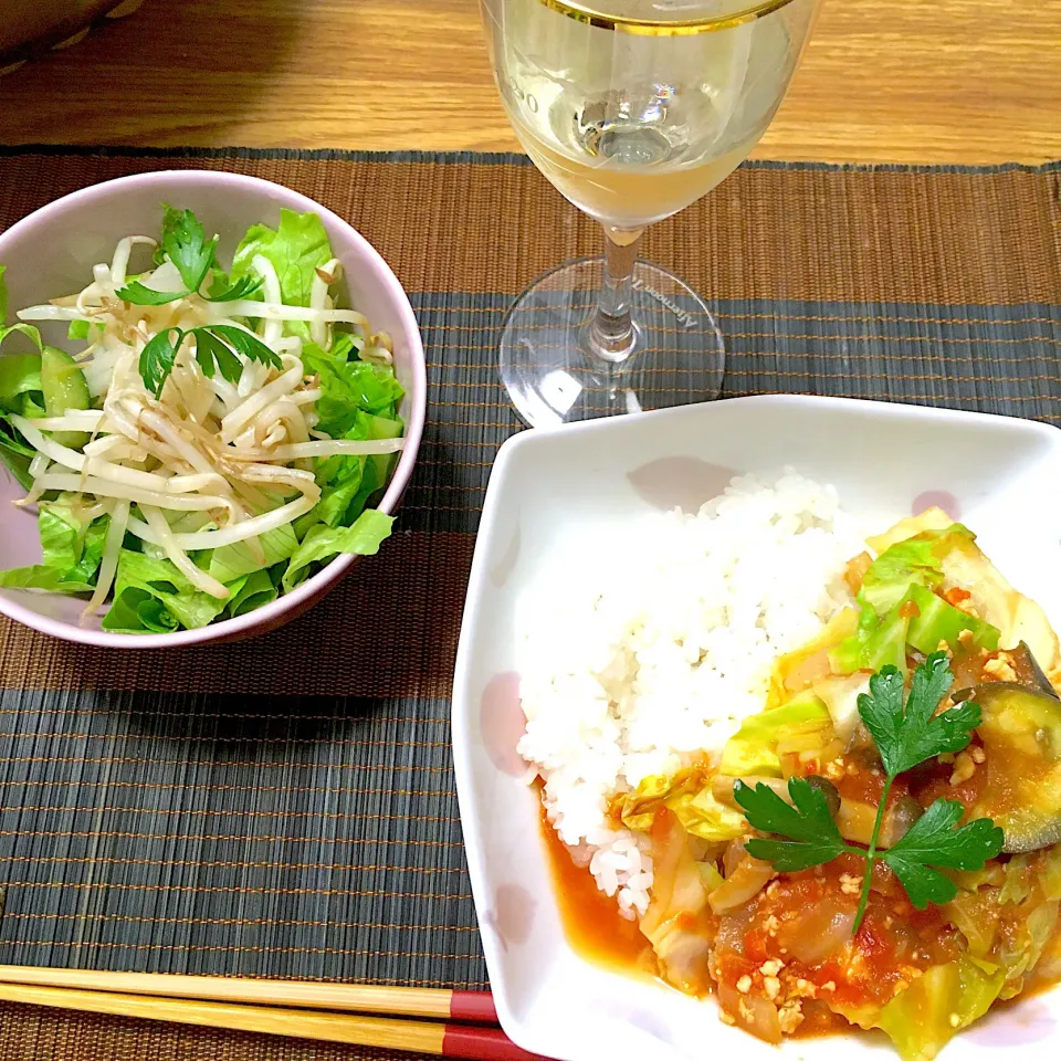 2022/08/01 鶏肉茄子トマト缶煮 カレー味|kykyさん