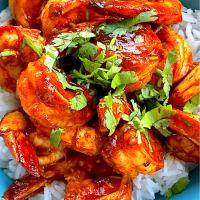 Honey Red Chile Shrimp on Jasmine Rice